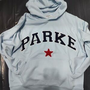 PARKE Light Blue Hoodie with Red Star